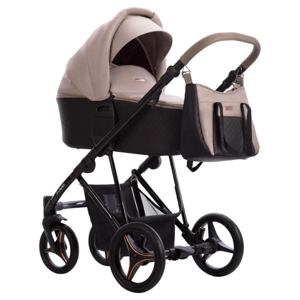 Коляска Bebetto Flavio Gloss 2в1 (07 черная кожа+бежевый) Коляска Bebetto Flavio Gloss 2в1 (07 черная кожа+бежевый)