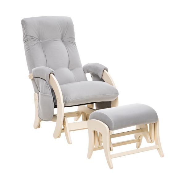 Кресло для кормления комплект Milli Smile (кресло+пуф) (Дуб шампань/ткань Velutto 51)