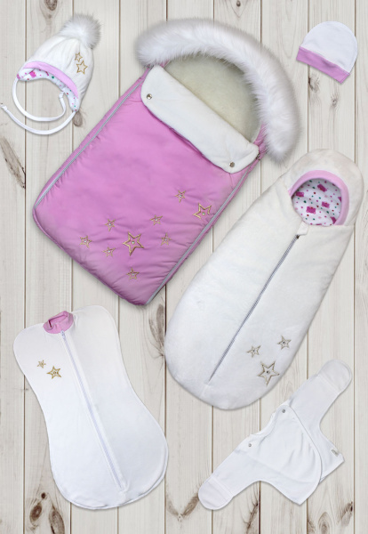 Комплект на выписку Джонджоли (Розовый)