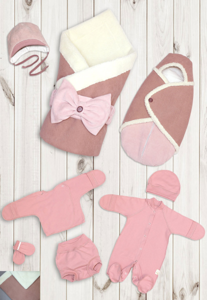 Комплект на выписку Марли РАСПРОДАЖА (Розовый)