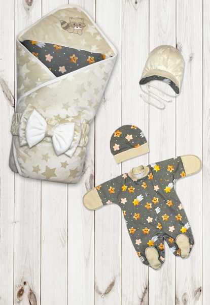 Комплект на выписку Балуша Енот Сеня-Гоша (Капучино)