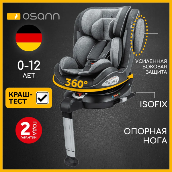 Автокресло Osann Eno360 SL 0-36кг (Universe grey)