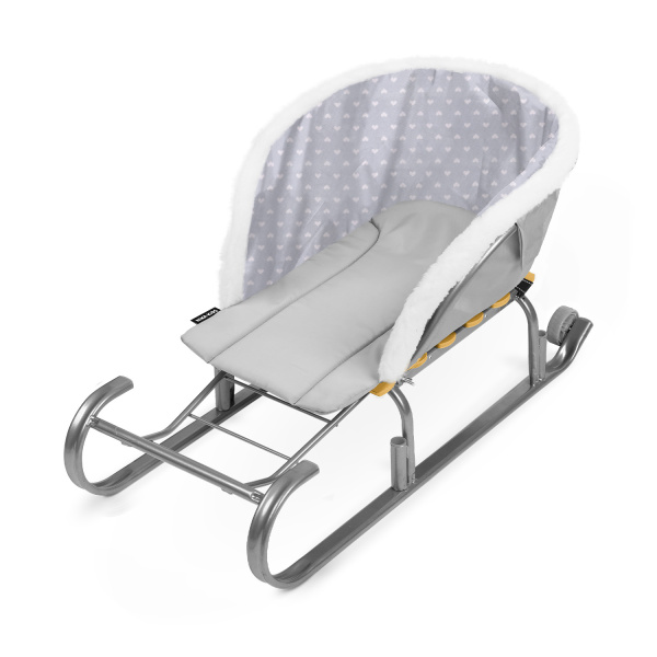 Сиденье мягкое для санок СС2-3 (СС2-3/С с сердечками серый)