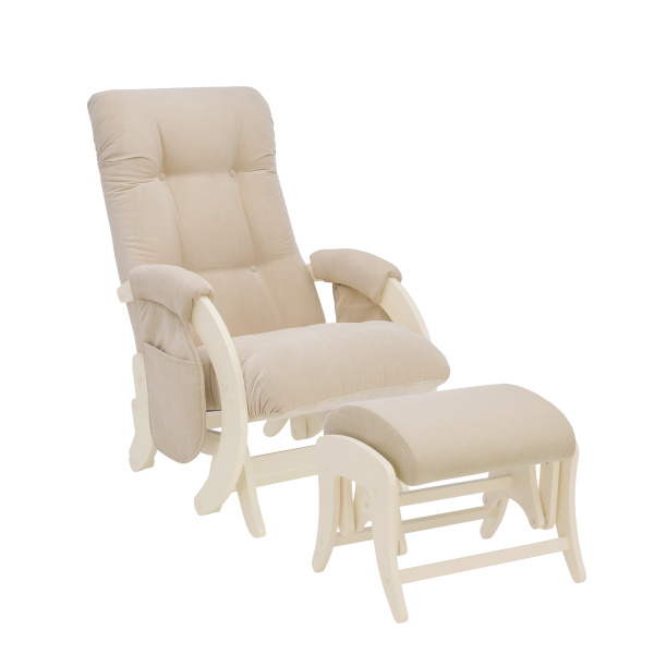 Кресло для кормления комплект Milli Smile (кресло+пуф) (Дуб шампань/ткань Verona Vanila)
