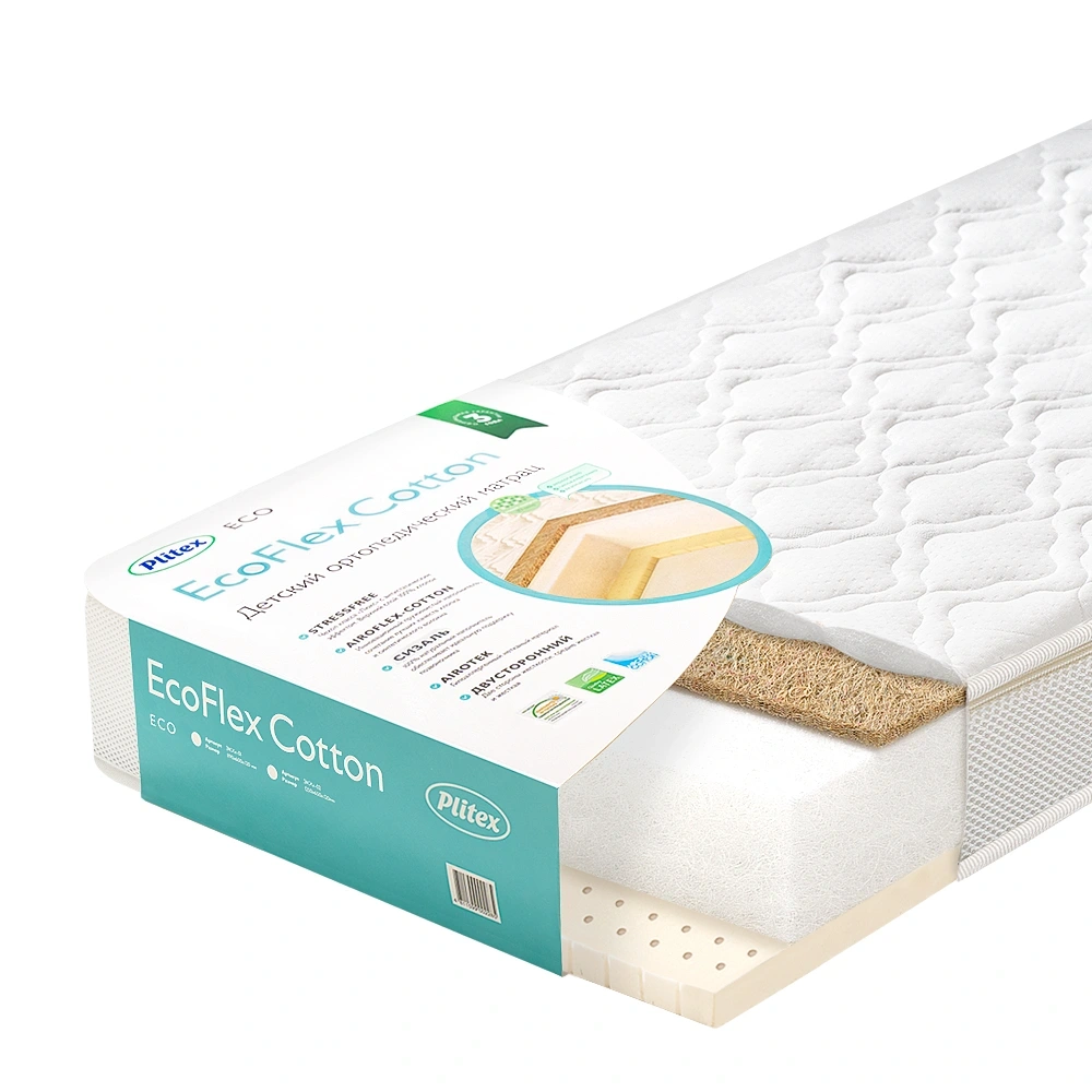 Матрац Plitex EcoFlex Cotton 119х60х12см Матрац Plitex EcoFlex Cotton 119х60х12см