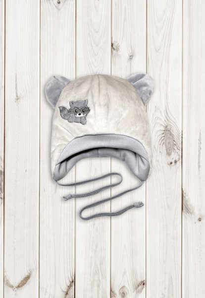 Шапочка теплая Балуша Енот Сеня-Гоша (Размер 38-40: Серый)