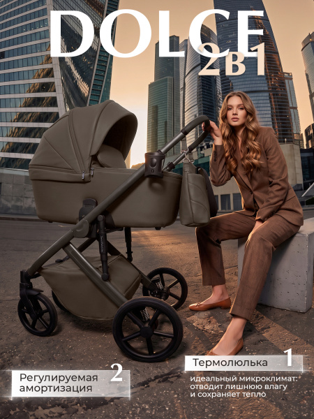 Коляска 2в1 SBL Dolce (427705 Dark Beige)