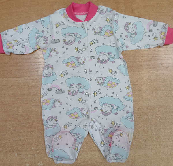 Комбинезон без подклада Звездопад интерлок (Рост 62 Единорожки)