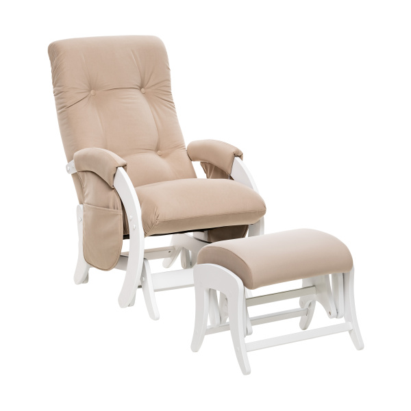 Кресло для кормления комплект Milli Smile (кресло+пуф) (Молочный дуб/ткань Velutto 18)