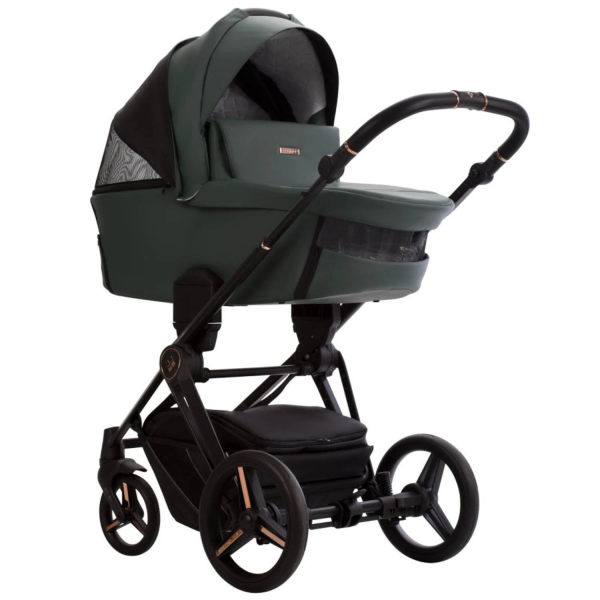Коляска Bebetto Monti PRO 2в1 (02 Stella т.зеленая кожа)