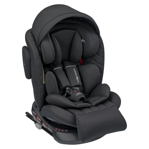 Автокресло Indigo SMART+ ISOFIX, капюшон, подножка 0-36кг (Черный)